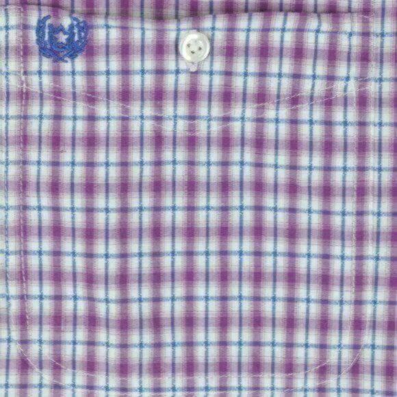Panhandle Slim Roughstock Men's XXL Purple Blue Cotton Plaid Long Sleeve Shirt - Picture 5 of 8